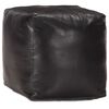 vidaXL Pouf 40 x 40 x 40 cm Noir Cuir v&eacute;ritable de ch&egrave;vre