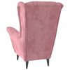 vidaXL Fauteuil &agrave; oreilles avec tabouret rose velours