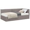 vidaXL Cadre de lit d'angle avec matelas 2 pc Taupe 90 x 190 cm