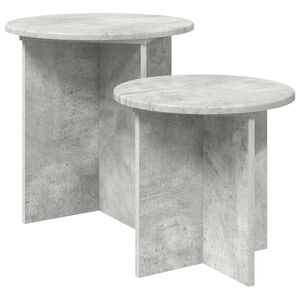 vidaXL Ensemble de tables d'appoint 2 pc Gris b&eacute;ton &Oslash; 45 x 45 cm