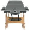 vidaXL Table de massage avec 3 zones Cadre en bois Anthracite 186x68cm