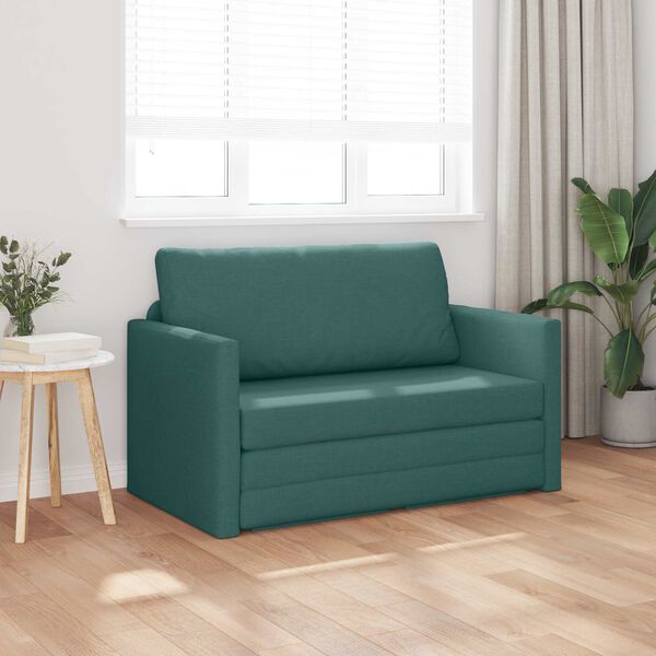 vidaXL Canap&eacute;-Lit 110cm Vert fonc&eacute; tissu