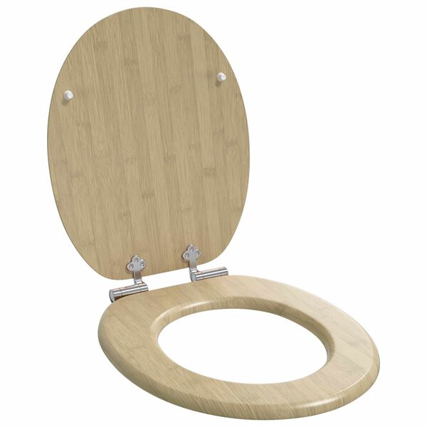 vidaXL Si&egrave;ge de toilette 2 pcs Couleur bambou clair 44 x 38 cm