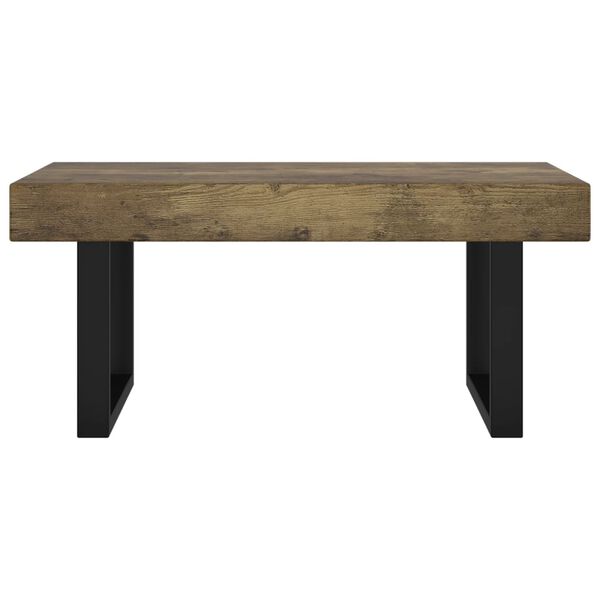 vidaXL Table basse Marron fonc&eacute; et noir 90x45x40 cm MDF et fer