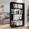 vidaXL Biblioth&egrave;que/S&eacute;parateur de pi&egrave;ce Noir 80x25x132 cm Pin massif