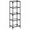 vidaXL &Eacute;tag&egrave;re de rangement dessus en verre noir 40x30x123 cm acier