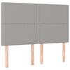 vidaXL T&ecirc;te de lit Gris clair 144 x 5 x 118/128 cm Tissu