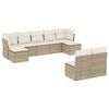 vidaXL Salon de jardin avec coussins 9 pcs beige r&eacute;sine tress&eacute;e