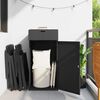 vidaXL Armoire de rangement de jardin noir 55x55x111 cm r&eacute;sine tress&eacute;e