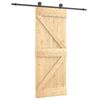 vidaXL Porte coulissante Naturel et noir 70 x 210 cm