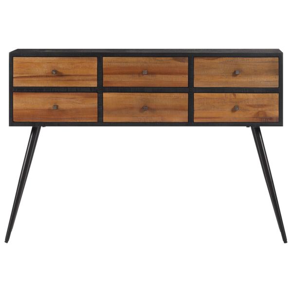 vidaXL Table console avec tiroirs 116x30x76 cm teck massif récupéré