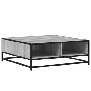 vidaXL Table basse sonoma gris 80x80x30 cm bois d'ing&eacute;nierie et m&eacute;tal