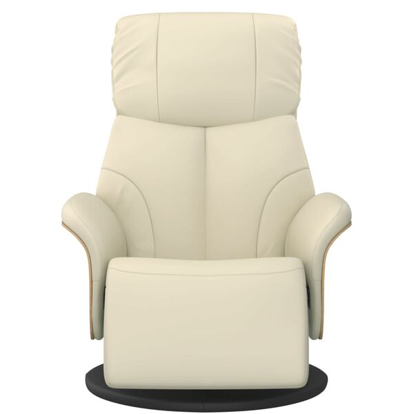 vidaXL Fauteuil inclinable avec repose-pieds cr&egrave;me similicuir