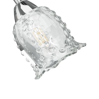 vidaXL Plafonnier avec abat-jour floral en verre pour 4 LED G9