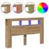 vidaXL T&ecirc;te de lit &agrave; LED ch&ecirc;ne artisanal 160x18,5x103,5 cm