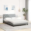 vidaXL Lit avec matelas gris clair 140x200 cm tissu