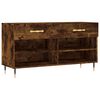 vidaXL Banc &agrave; chaussures ch&ecirc;ne fum&eacute; 102x35x55 cm bois d'ing&eacute;nierie