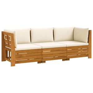 vidaXL Ensemble de canap&eacute;s d'ext&eacute;rieur avec coussin 3 Pi&egrave;ce Marron