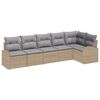 vidaXL Ensemble de canap&eacute; de jardin 6 pcs Beige Poly rotin