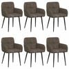 vidaXL Chaises de salle &agrave; manger 6 pcs Simili daim Gris fonc&eacute;