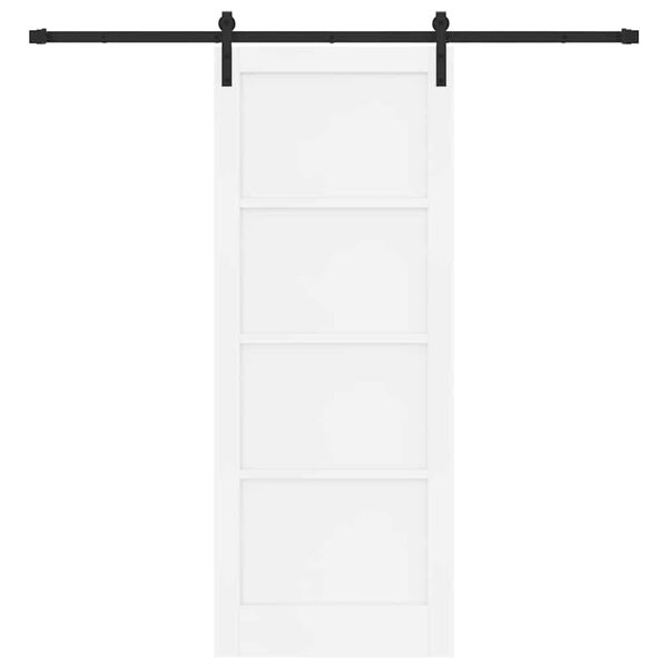 vidaXL Porte coulissante Blanc 83 x 211 cm Pin massif