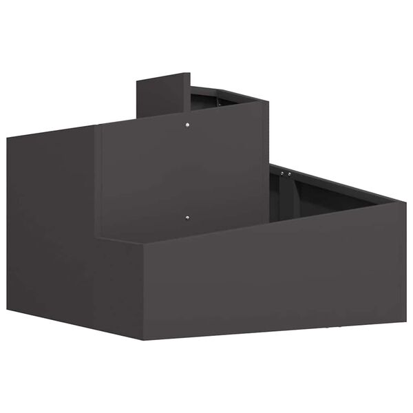 vidaXL Cache-pot de jardin Noir 60 x 60 x 50 cm Acier laminé à froid
