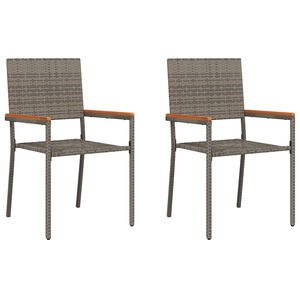 vidaXL Chaises empilables de jardin 2 pcs Gris et marron