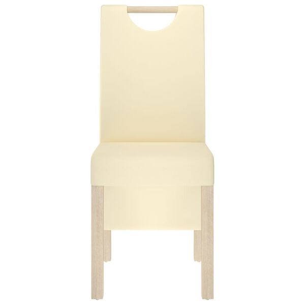 vidaXL Chaises &agrave; manger lot de 4 cr&egrave;me similicuir