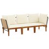 vidaXL 3 pc Bois d'acacia massif et corde Naturel