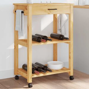 vidaXL Chariot de cuisine MONZA 60x40x88,5 cm bois massif de pin