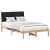 vidaXL Cadre de lit Marron et noir 135 x 190 cm Bois massif en pin