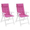 vidaXL Coussins de chaise &agrave; dossier haut lot de 2 rose tissu oxford