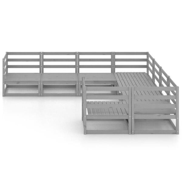 vidaXL Salon de jardin 8 pcs bois de pin massif