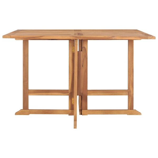 vidaXL Table &agrave; manger pliable de jardin 120x120x75 cm Bois de teck