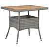 vidaXL Table d'ext&eacute;rieur Gris R&eacute;sine tress&eacute;e et bois d'acacia solide