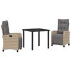 vidaXL Ensemble de salle &agrave; manger pour jardin 3 pc Beige polyrotin