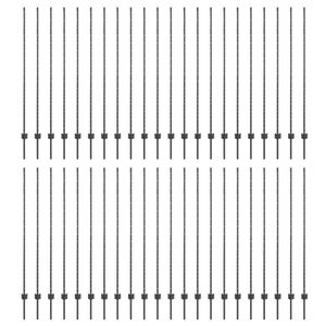 vidaXL Poteaux de clôture 88 pcs Gris 200 cm Acier