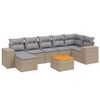 vidaXL Salon de jardin avec coussins 8 pcs beige r&eacute;sine tress&eacute;e