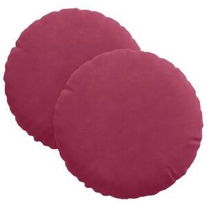 vidaXL Coussins de si&egrave;ge 2 pcs Bordeaux &Oslash; 40 x 13 cm Velours
