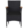 vidaXL Ensemble &agrave; manger de jardin 5 pcs R&eacute;sine tress&eacute;e et acacia Noir
