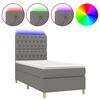 vidaXL Sommier &agrave; lattes de lit et matelas et LED Gris fonc&eacute; 90x190cm