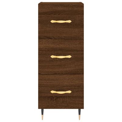 vidaXL Buffet haut Chêne marron 34,5x34x180 cm Bois d'ingénierie