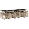 vidaXL Ensemble &agrave; manger de jardin et coussins 11 pcs beige poly rotin