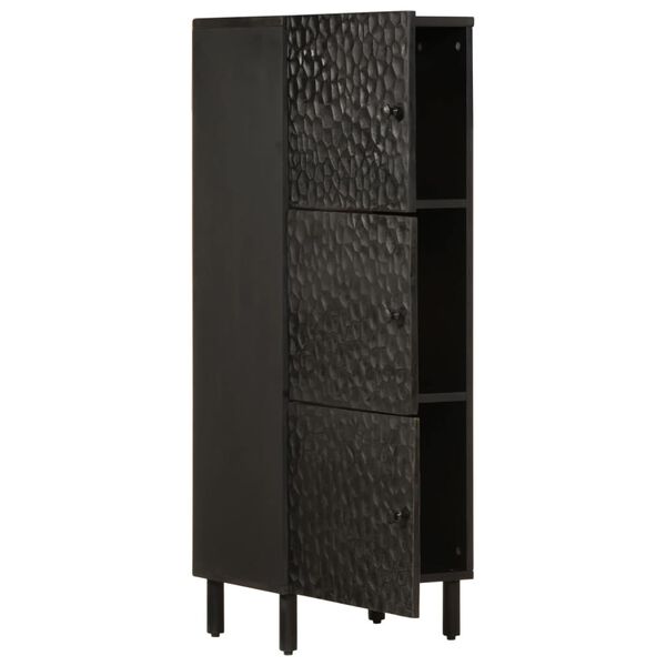 vidaXL Buffet noir 40x33x110 cm bois de manguier massif