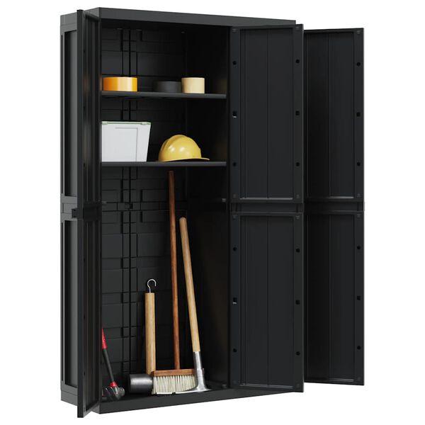vidaXL Armoire de rangement d'ext&eacute;rieur noir 97x37x165 cm PP