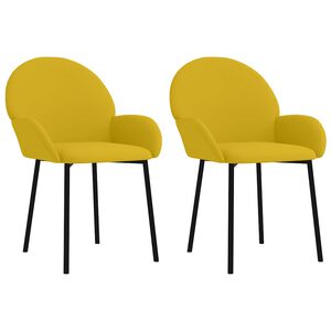 vidaXL Chaises &agrave; manger lot de 2 Jaune Velours