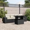 vidaXL Salon de jardin 5 pcs avec coussins noir r&eacute;sine tress&eacute;e