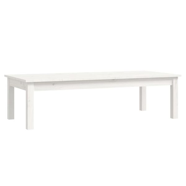 vidaXL Table basse Blanc 110x50x30 cm Bois massif de pin