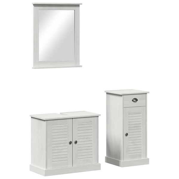 vidaXL Ensemble de mobilier de salle de bain 3 pcs Blanc antique