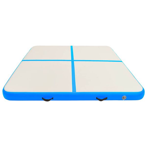 vidaXL Tapis gonflable de gymnastique avec pompe 200x200x20cm PVC Bleu